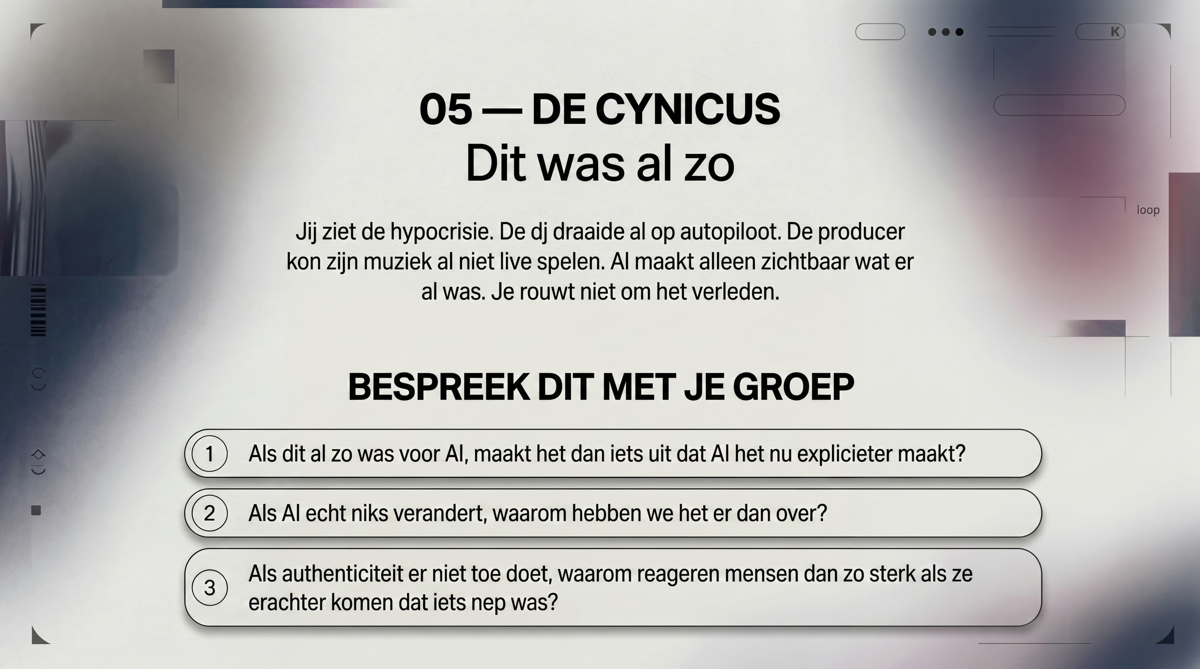 Voorkant van de profielkaart: De Cynicus